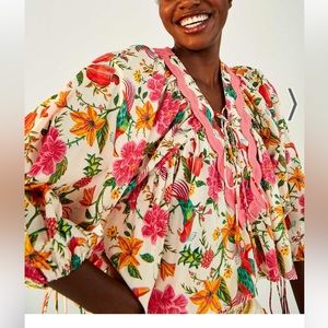 Farm Rio Toucan's Garden Blouse Small